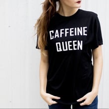 Caffeine Queen Graphic Tshirts Girl Hipster Tumblr Tops Women Fuuny Quotes Grunge Shirt Summer Casual Black Top Tee Outfits 2024 - buy cheap