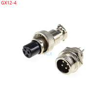 5SET GX12-4 aviation plug socket Circular connector 12mm Diameter GX12 4PIN Male Female Wire Panel Connector Circular Screw Type 2024 - buy cheap