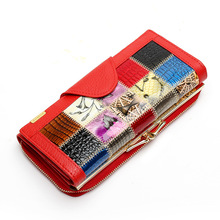 New Brand Designer 100% Genuine Leather Women Wallet  Bag Wallets Clutch Purse Zipper Hasp Wallet Cartera Mujer Women Purses 2024 - buy cheap