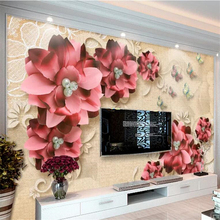 Papel tapiz personalizado 3d mural retro joyería flor sala de estar TV Fondo pared sala de estar dormitorio hotel papel tapiz de pared 2024 - compra barato