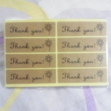 Thank You kraft label sticker self-adhesive label tag For DIY Hand Made Gift /Cake /Candy paper tags kraft etiquetas 100pcs/lot 2024 - buy cheap