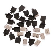 10Sets Type A USB 4 Pin Male Socket Kit Connector Plug Termination Plastic Shell 2024 - buy cheap