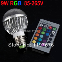 COB LED Lamp E27 9W 100-245V 220V RGB LED Light Spotlight Bulb Lamp with Remote Controller For Home Bar 2024 - buy cheap