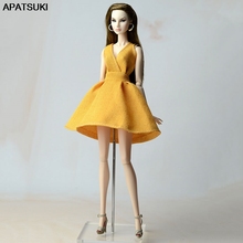 Оранжевая Классическая кукла, платье для куклы Барби, одежда, вечерние наряды для куклы Барби, аксессуары для кукол 1/6, детская игрушка в подарок 2024 - купить недорого