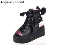 Angelic imprint woman mori girl lolita cosplay shoes lady high trifle heels wedges pumps women princess summer dress sandals 47 2024 - buy cheap