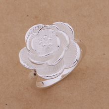 AR206 bridal fashion jewelry Silver color Flower Ring Pretty romantic jewelry gifts for women top quality hot 2024 - buy cheap