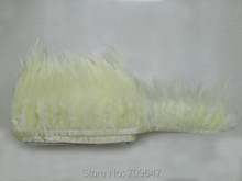 Wholesale!10Yards/lot!4-6inches height IVORY Rooster Hackle Feather Trim,Rooster Feather Fringe,feathers decoration 2024 - buy cheap
