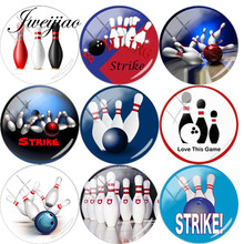 JWEIJIAO Love Bowling DIY Glass Cabochon Dome Bowls Picture Demo Flat Back Making Findings For Keychain Necklace Custom 2024 - buy cheap