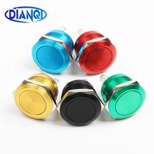 22mm waterproof Oxidation aluminum metal push button switch momentary reset buttons switches flat round 2024 - buy cheap