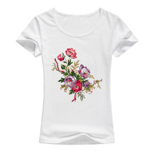 Camiseta de verano con estampado de flores para Mujer, Camisetas de manga corta para Mujer, Camisetas informales para Mujer, A79, gran oferta, 2017 2024 - compra barato