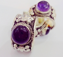 Anel de cristal roxo ajustável, joia de moda, prata do tibete, budismo, negra, ajustável, unissex, presente, um anel 2024 - compre barato