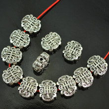 Contas espaçadoras de metal tibetano 20 peças, 14.4mm * 12mm 12*10mm, liga de metal, cor prateada do bebê, contas com buraco para fazer joias 2024 - compre barato