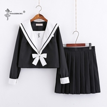 Japanese College Middle School Uniform Sailor Suit Students JK Uniform Long Sleeve Pleated Skirt Anime School Costumes For Girl 2024 - buy cheap