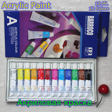 Conjunto profissional de 12 cores de tinta acrílica, pigmentos para arte, 12 tubos, 12ml, ferramenta de desenho, pintura de unha, arte 2024 - compre barato