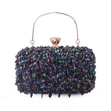 Women's Design Ladies Evening Bag Women Sequined Beaded Wedding Party Floral High Quality Clutch With Chain 2024 - buy cheap