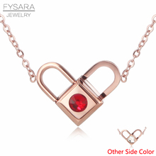 FYSARA Personality Tiny Magnets Red & White CZ Crystals Necklace Love Heart Pendants For Women Accessories Statement Collar Gift 2024 - buy cheap