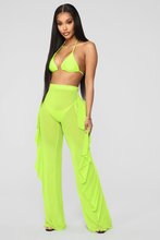 BKLD Women Casual Pants Harajuku Streetwear 2019 Summer New Arrival S-2XL Plus Size Ruffles Beach Pants Cover Up Neon Pants 2024 - buy cheap