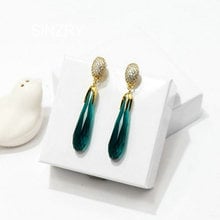 Sinzry-pendientes de gota de agua de circonia cúbica para mujer, aretes de lujo, micro pavé, cristal, fiesta, joyería de boda brillante 2024 - compra barato