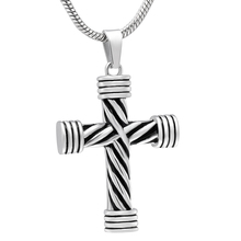 IJD10017 Stainless Steel Religious Cross Cremation Pendant Memorial Jewelry Ashes Holder Urn Keepsake Funeral Men Women Necklace 2024 - buy cheap