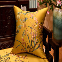 Free Shipping Classical Chinese Four Gentleman Throw Pillow With Inner Embroidery Satin Cushion Chair Mat Decorative Waist Blost 2024 - buy cheap