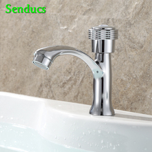 Senducs Alloy Cold Basin Mixer Tap of Quality Polished Chrome Bathroom Basin Sink Mixer Tap Hot Sale Cold Basin Faucet 2024 - buy cheap