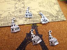 30 peças-amuletos de castelo vintage, amuletos de castelo tibetano de príncipe e chaveiro 23x14mm 2024 - compre barato