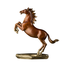 Estátua de bronze de arte retrô com 41.5cm de altura, cavalo grande, presente para riqueza, casa, escritório, decoração 2024 - compre barato