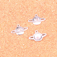 Pingente planetas saturno estrela faísca, pingente antigo prateado tibetano vintage, joia pulseira colar diy 13*17mm com 128 peças 2024 - compre barato
