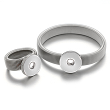 Nova beleza simples metal snap pulseiras jóias caber diy 18mm botões de pressão belas pulseiras flexíveis atacado sg0156 2024 - compre barato