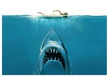 JAWS shark attack PAINTING  SCARY ocean swimming TEETH SILK POSTER Decorative painting  24x36inch 2024 - buy cheap