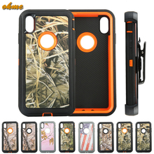 Camouflage Tree 3 in 1 Case for iPhone 6 6S Plus 7 7Plus X XS Max XR Rubber Hybrid Heavy Defend Shockproof Case with Film Cover 2024 - buy cheap