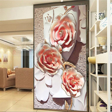 Wellyu-papel de parede 3d customizado, base de rosa em relevo com três dimensional de entrada e corredor, murais do fundo 3d 2024 - compre barato