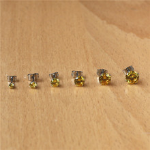 316l Stainless Steel Stud Earrings With Golden Zircons Classical Style From 3mm to 8mm No Fade Allergy Free Quality Jewelry 2024 - buy cheap