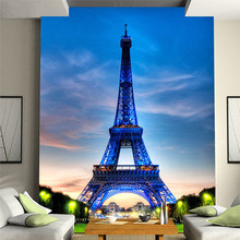Custom Mural Wall Paper Classic City Building Eiffel Tower Living Room Entrance Photo Background Non-woven Wallpaper Home Decor 2024 - buy cheap
