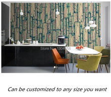 Free shipping custom- modern 3D mural Rustic Green Wood Mural sofa bedroom TV backdrop wallpaper 2024 - buy cheap