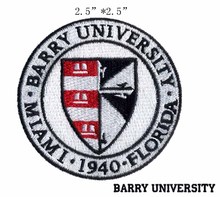 2.5" wide Barry University Miami Florida Seal Flag embroidery patch  for brand logo patch/circle/small badge 2024 - buy cheap