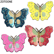 Zotoone patches coloridos de buttyfly para costura, apliques de lantejoulas para aplicação de roupas, adesivos grandes para diy 2024 - compre barato