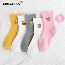 New Product Korea Kawaii Casual Candy Color Fruit Harajuku Women Socks Breathable Antiskid College Style Summer Socks 2024 - buy cheap