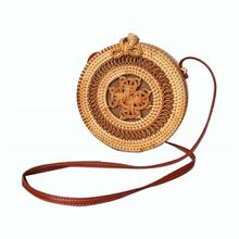 Fashion Casual Women's Woven Rattan Bag Round Straw Shoulder Bag Beach HandBags Summer Hollow Handmade Crossbody Bags 2024 - buy cheap