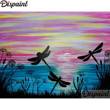 Dispaint Full cuadrado/redondo taladro 5D DIY diamante pintura "Libélula paisaje" 3D bordado punto de cruz decoración del hogar regalo A12796 2024 - compra barato