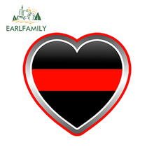 EARLFAMILY 13cm x 13cm Car Styling Thin Red Line Heart Firefighter Support Decal Car Sticker Waterproof Door Window Accessories 2024 - buy cheap