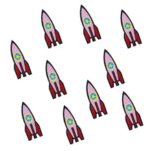 Emblemas rocket patches para roupas, emblemas bordados de ferro aplique costura em roupas acessórios de costura para roupas diy com 10 peças 2024 - compre barato