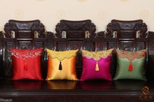 Wholesale 4pcs Chinese Handmade Silk Brocade Seet/Back Cushion Pillowcase With Tassel 2024 - buy cheap