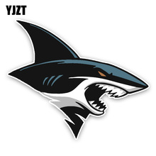 YJZT 15.9*13.4CM Interesting Sharks Cartoon Colored PVC Car Sticker Decoration Graphic C1-5346 2024 - buy cheap