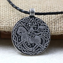 LANGHONG 1pcs Norse Vikings Legendary The Viking Sleipnir And Solider Valknut Raven Amulet Pendant Necklace Talisman 2024 - buy cheap
