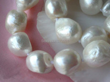 Collar de perlas de agua dulce, 17 ", 14mm, barroco, blanco 2024 - compra barato