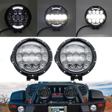 Barra de luz LED redonda de 7 ''y 105W para conducción todoterreno, barra de luz LED para barco, coche, Tractor, camión, 4x4, SUV, ATV, 12V y 24V 2024 - compra barato