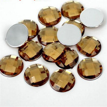 6-30MM DIY Bling Coffee Round Lattice Faceted Acrylic Rhinestones Flatback Acrylic Stone for Hand Craft Art Decoration 2024 - buy cheap