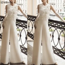 New Arrival Cap sleeve Ivory Dreees evening long Jumpsuits 2021 Formal dress Pants Evening gown Robe de soiree abiye dress Party 2024 - buy cheap
