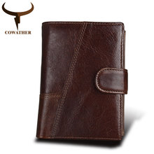 COWATHER Crazy horse leather men Wallets cow genuine leather male Purse Card Holder Wallet man Coin bag MD8230 free shipping 2024 - buy cheap